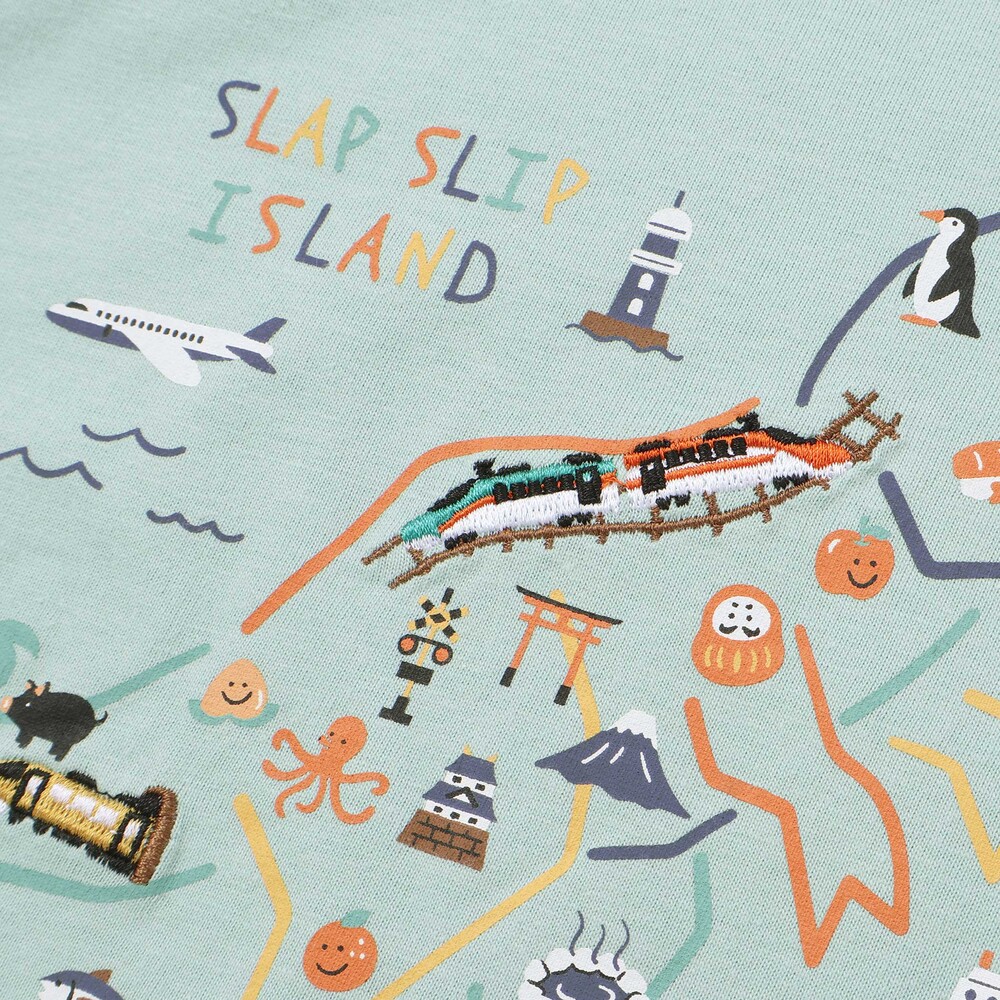 恐竜地図長袖Tシャツ(80~130cm) オフホワイト 80cm