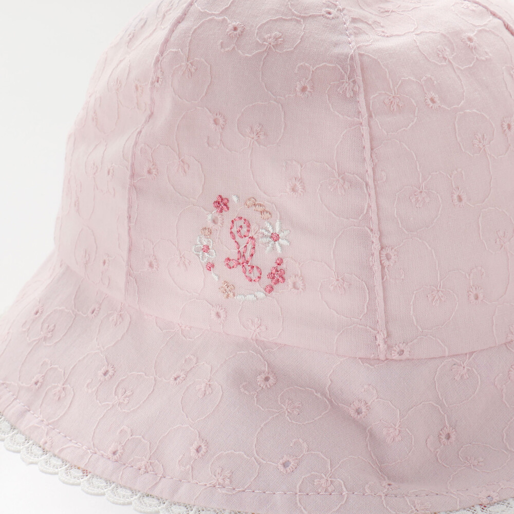 日よけ&レース付き帽子ベビー(46~48cm) ホワイト 46cm