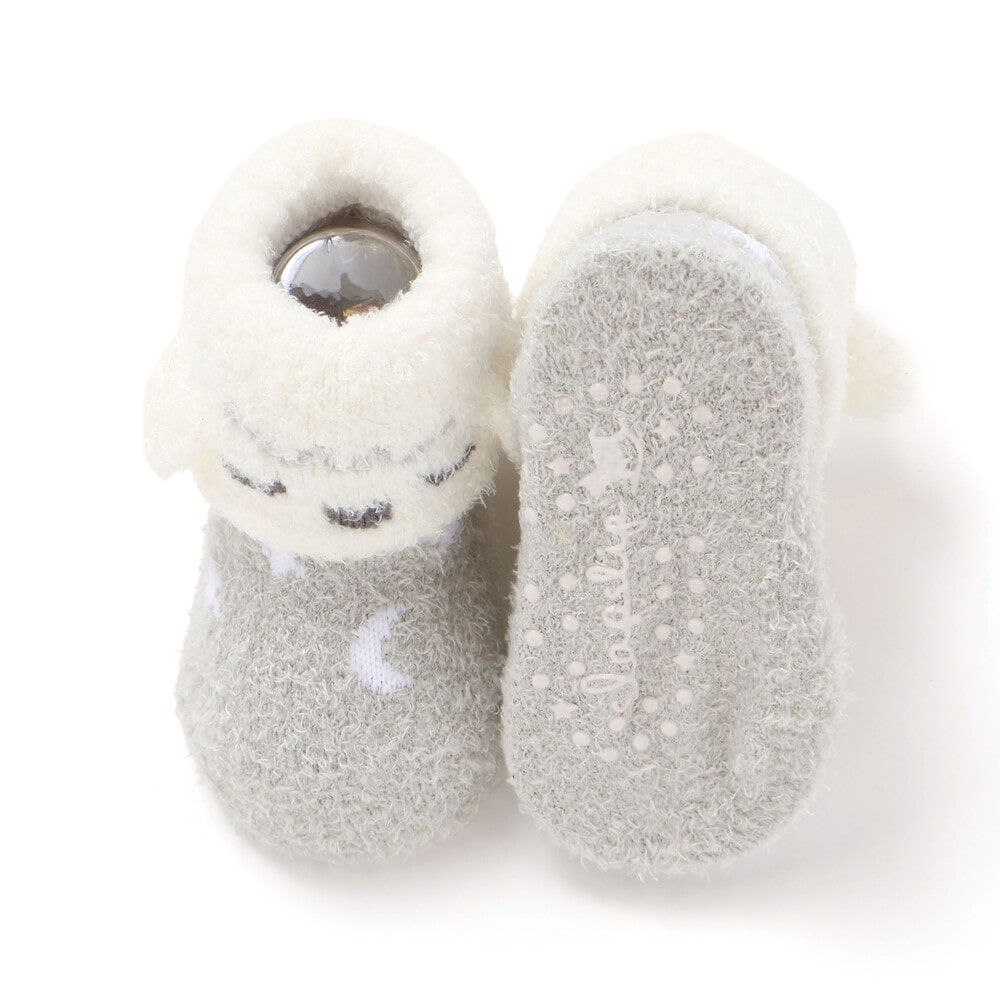 アニマル折り返しブークレニットソックスベビー(9~12cm) ピンク系 ワンサイズ