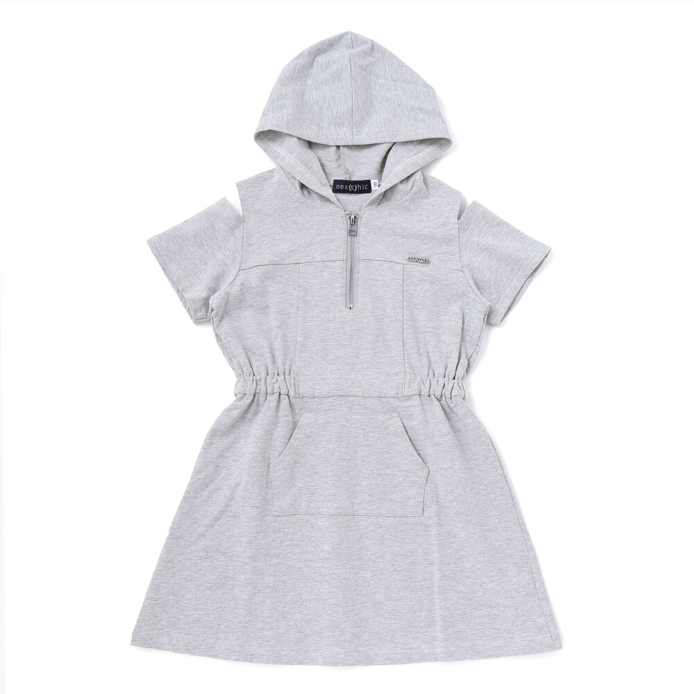 フルジップ肩あきフードワンピース(110~150cm) グリーン 110cm