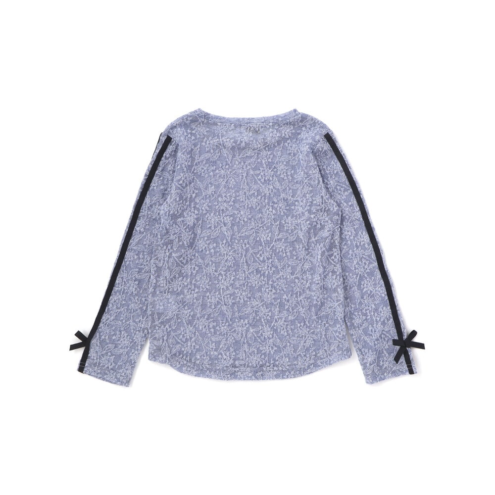 ニットレース長袖Tシャツ+半袖Tシャツセット(110~150cm) ブルー 110cm