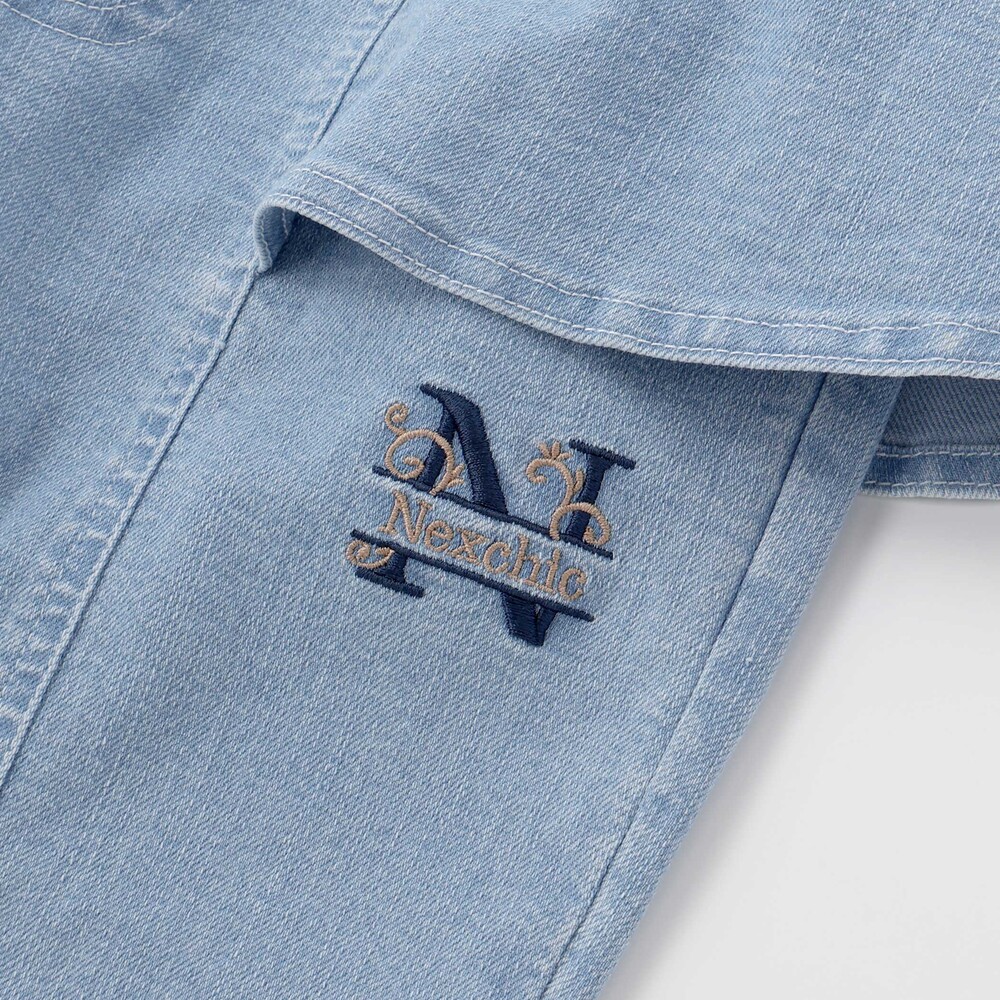 フリルストレッチデニムパンツ(110~150cm) ネイビー 110cm