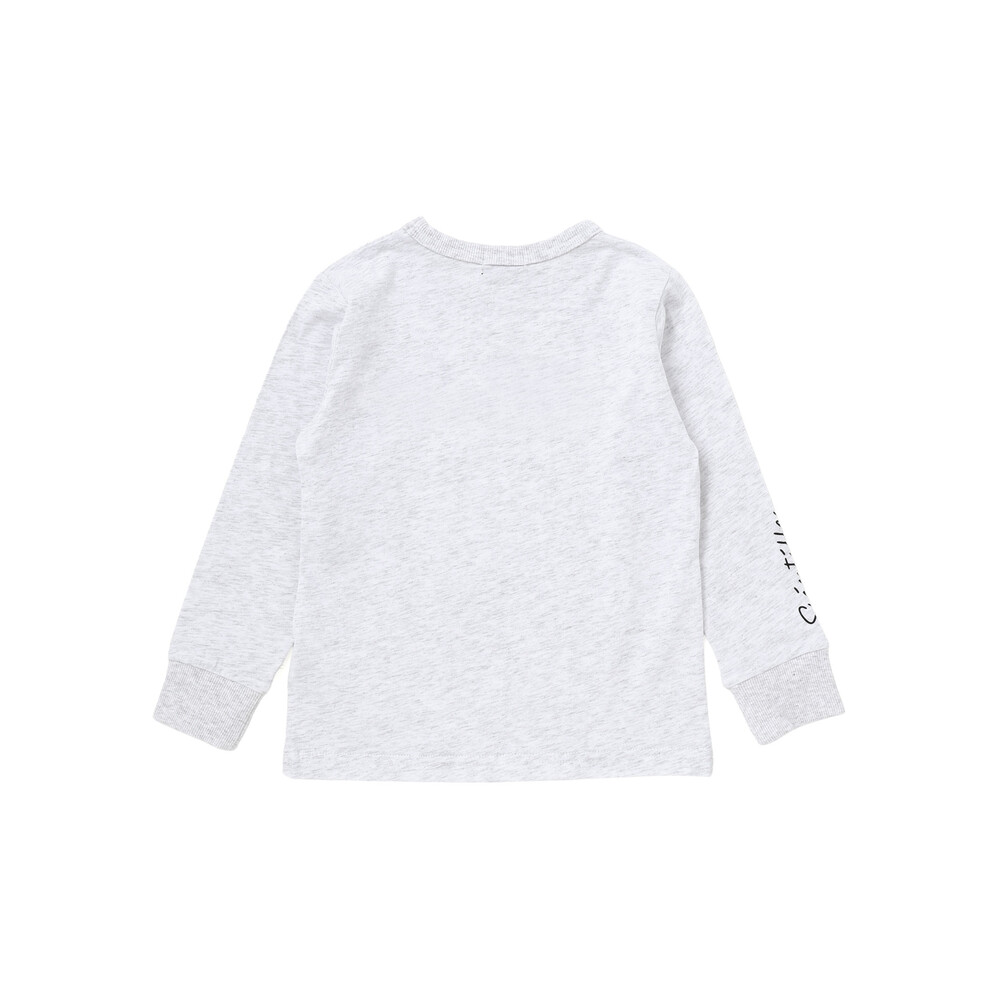 缶バッジ風立体プリント半袖Tシャツ+ロゴ長袖Tシャツ セット(90~160cm) ブルー 90cm