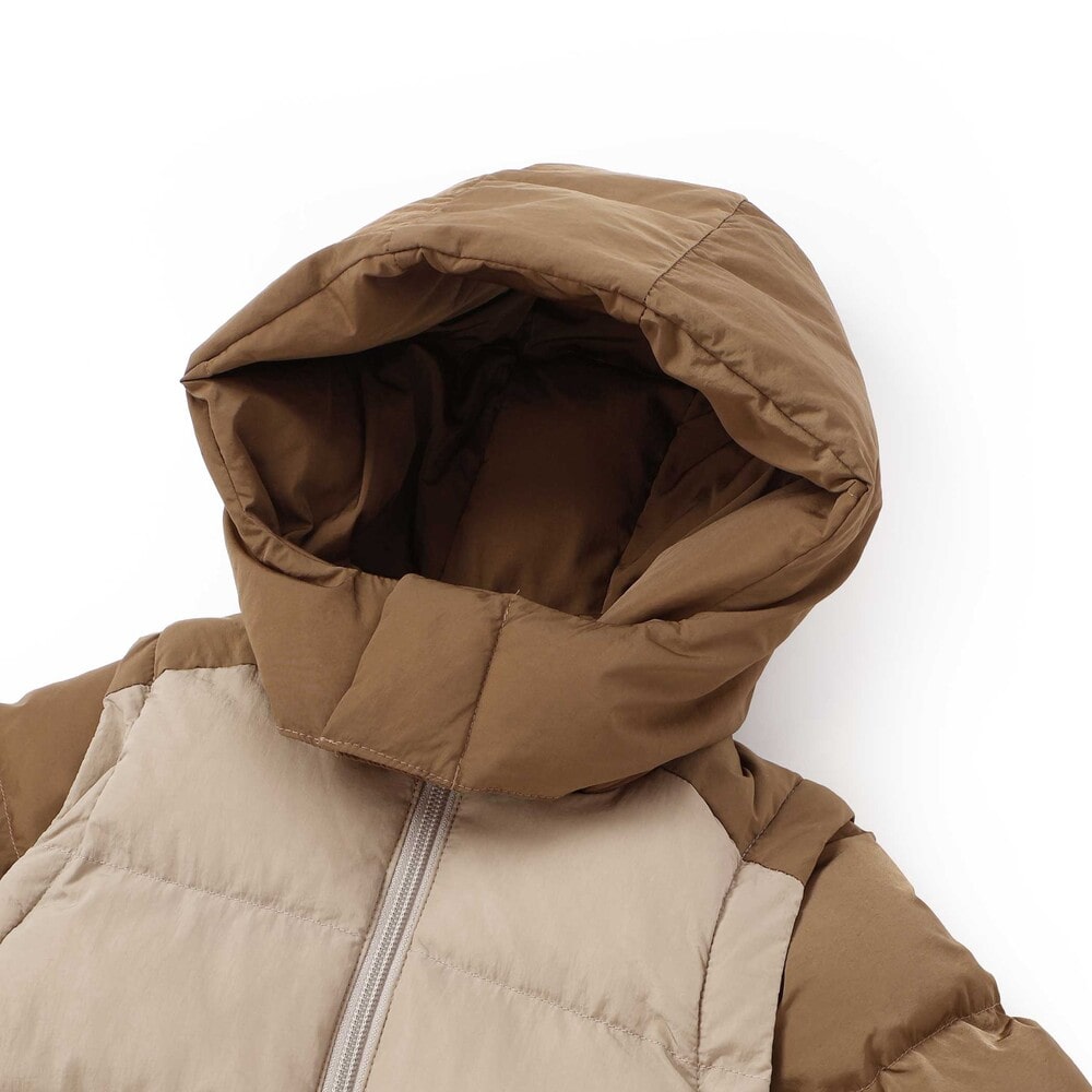 【撥水加工】配色タフタ4way中綿コート(90~150cm) ブルー 90cm