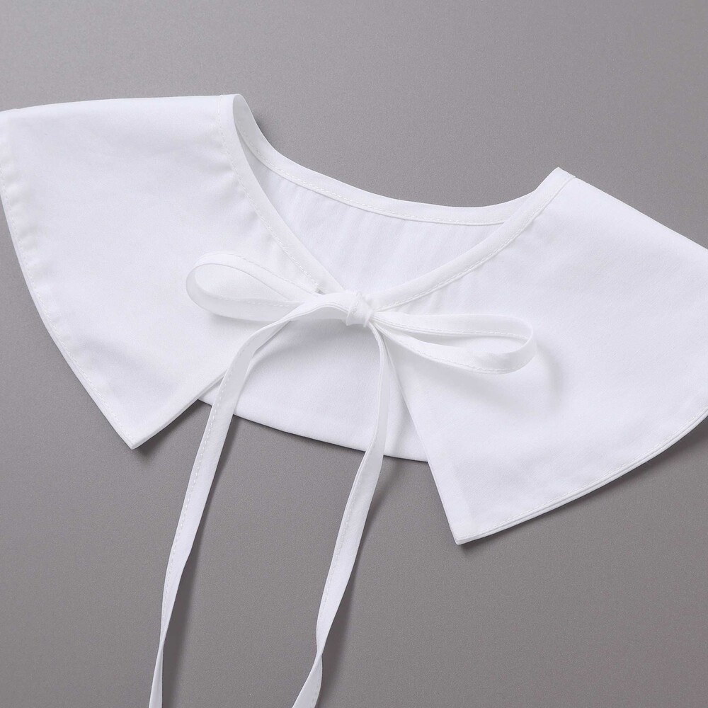 ストレッチウェザー付け襟キャンディスリーブブラウス(90~160cm) ホワイト 90cm