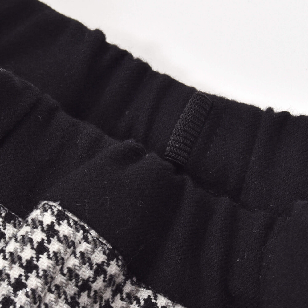 【お揃い】ラメ千鳥格子キュロットパンツ(90~150cm) グレー系 90cm