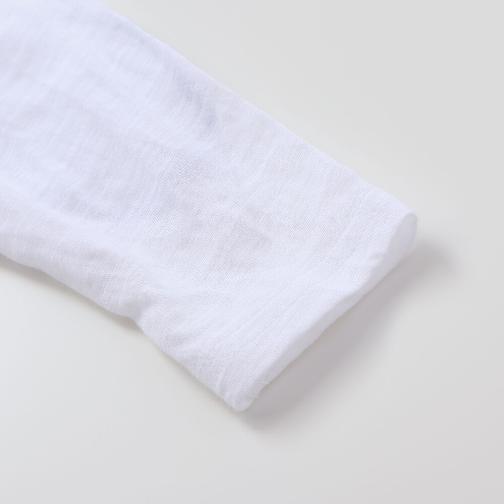 スラブ天竺肘パッチ長袖Tシャツ+オーバーオールセット(80~90cm) ブルー 80cm