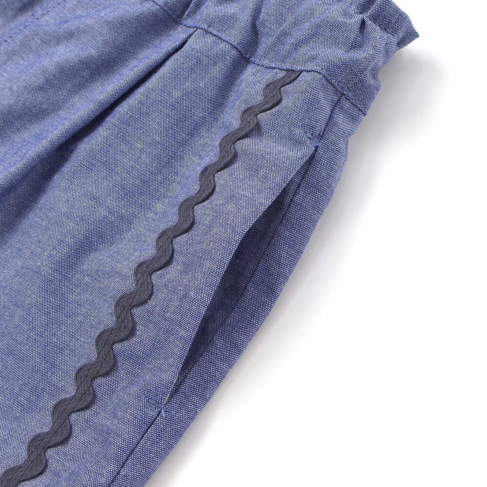 【限定商品】ダンガリーブラウス+ショートパンツセットアップ(95~150cm) レッド 95cm