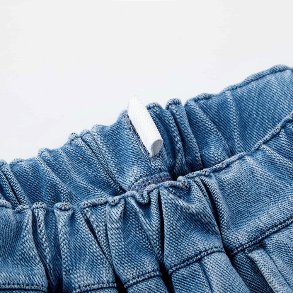 【店舗限定】フロントタックボンディングデニムパンツ(95~150cm) ネイビー 95cm