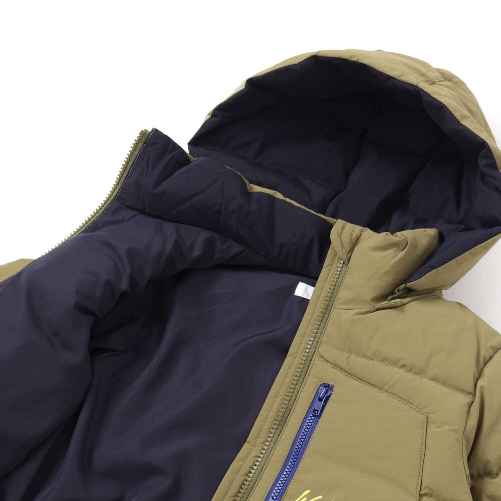【撥水加工】配色ファスナーダウンコート(110~160cm) グリーン 110cm