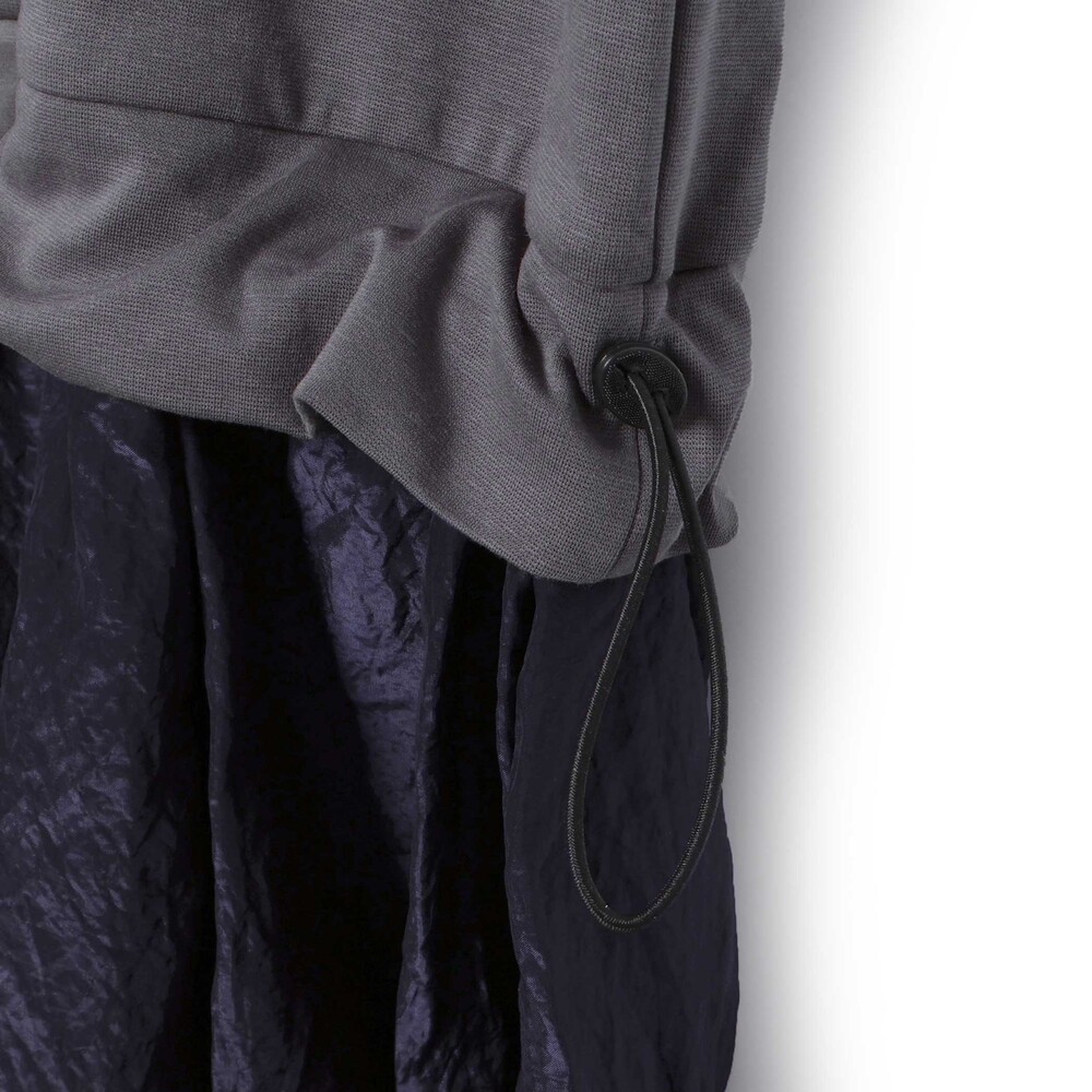 (ペチコート付)ポンチ+メタリックボイルスカートドッキング半袖ワンピース親子お揃い大人(140~160cm) ブラック S(140~150cm)