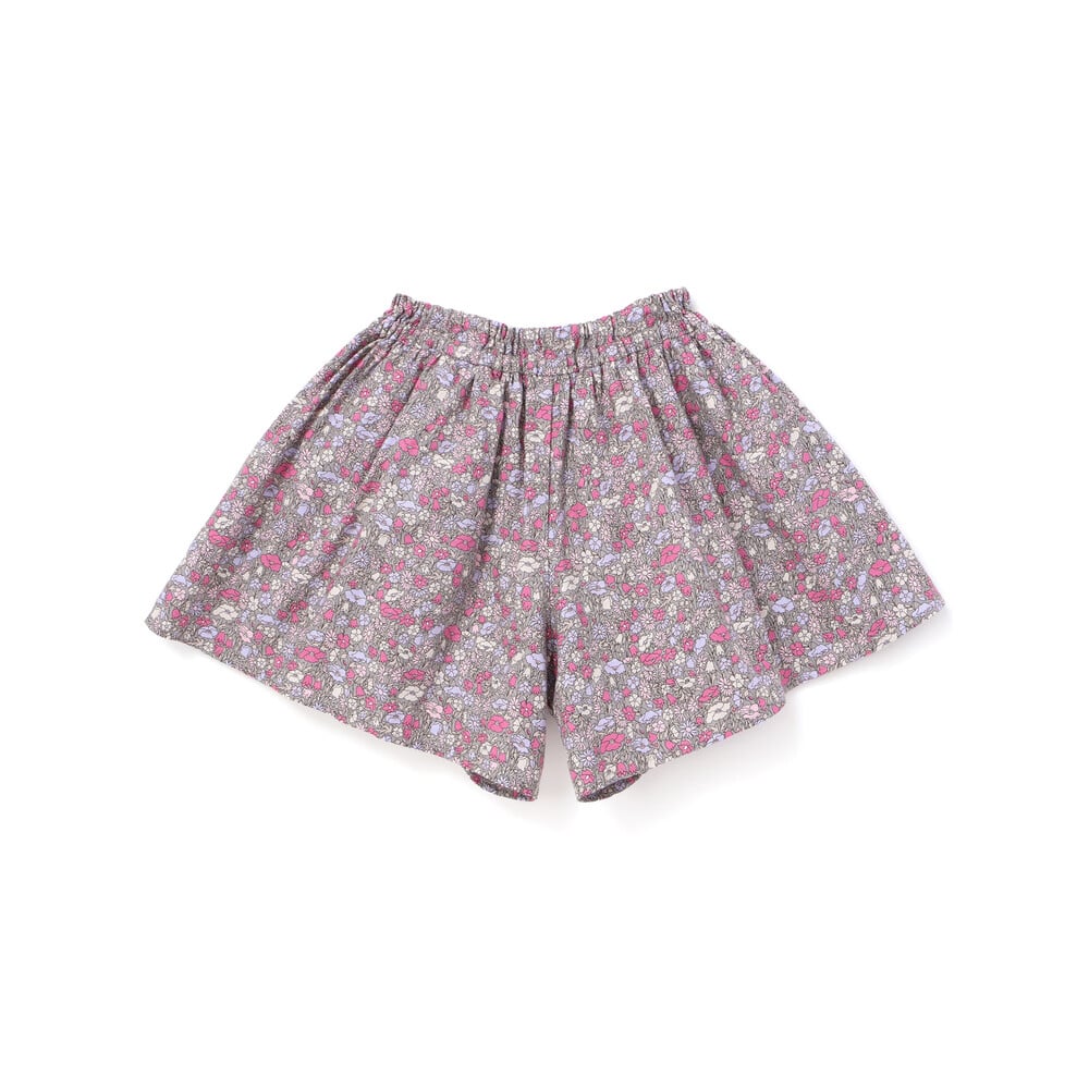 【日本製】【お揃い】リバティプリント(PETAL & DAISY)配色パイピング キュロットパンツ(100~140cm) ピンク系 100cm