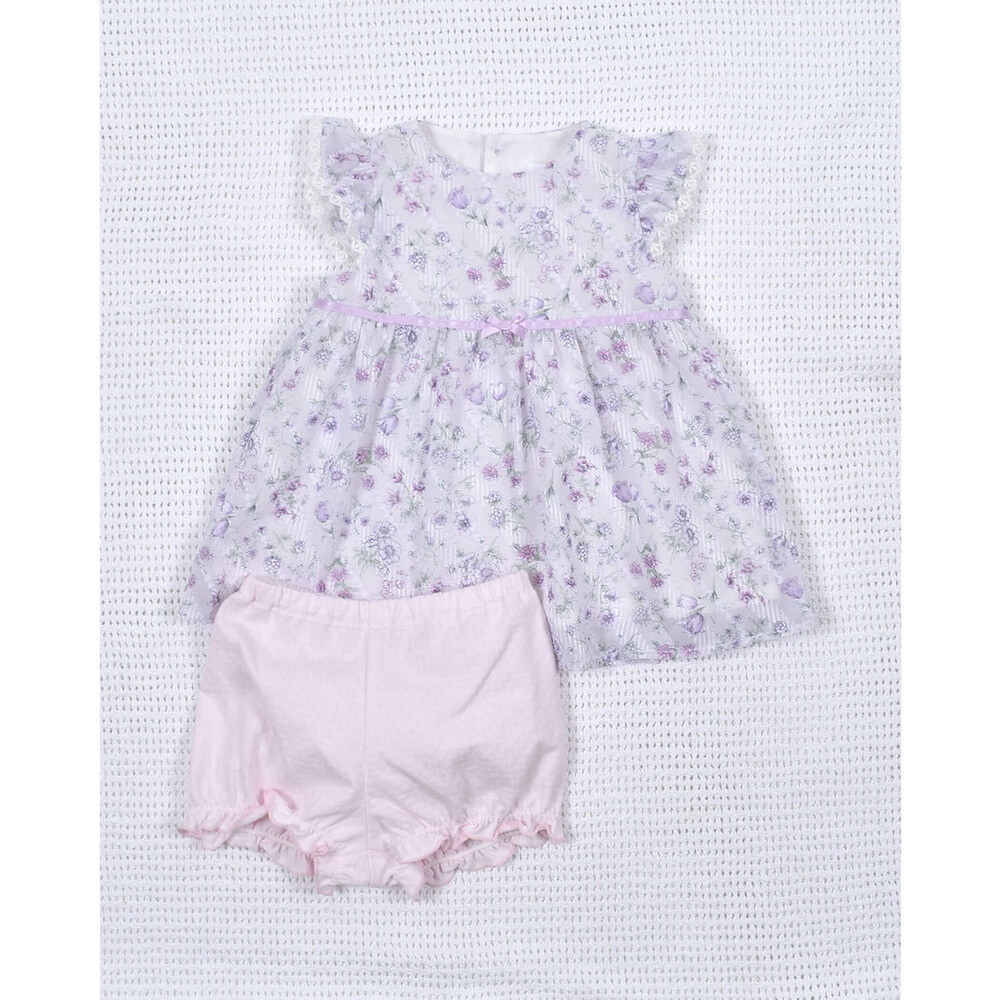 花柄 袖 フリル シフォン ブルマ付き ワンピース (70~90cm)(S(70