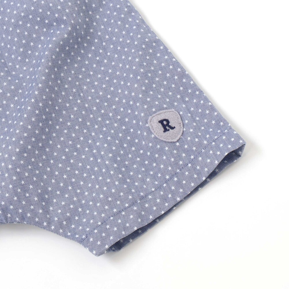 天竺半袖Tシャツ&ダンガリーパンツセット(70~90cm) ブルー系 S(70-80cm)