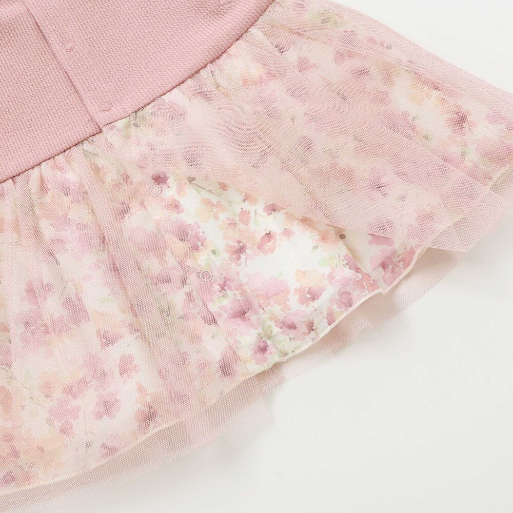 【お揃い】テレコフェイスチュールチュニック(70~90cm) パープル系 ワンサイズ