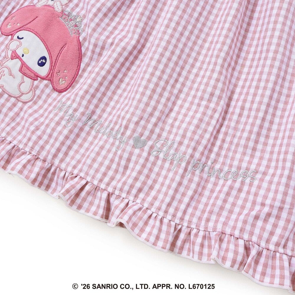 【サンリオキャラクターズxSLAPSLIP】チェックスカートドッキングワンピース(80~130cm) ブラック系 80cm