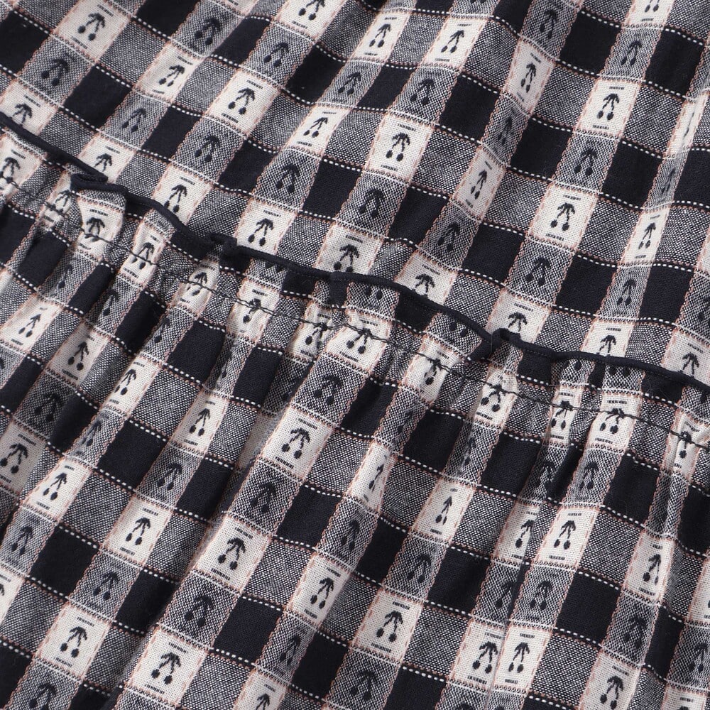 【お揃い】ビッグカラーチェックワンピース+ベストセット(90~130cm) レッド系 90cm