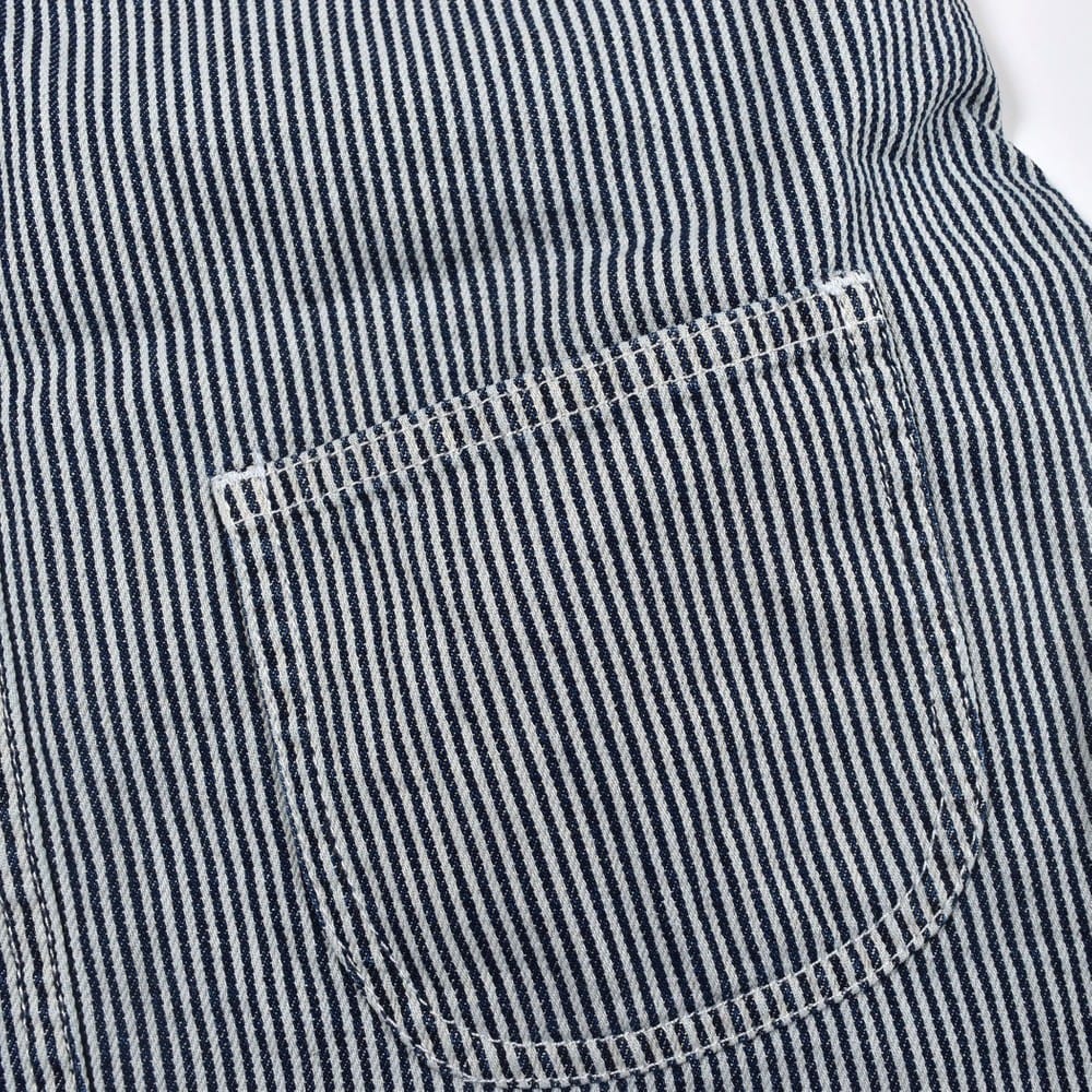 レース 花 モチーフ デニム ヒッコリー ジャンバースカート (80~130cm) ネイビー系 90cm