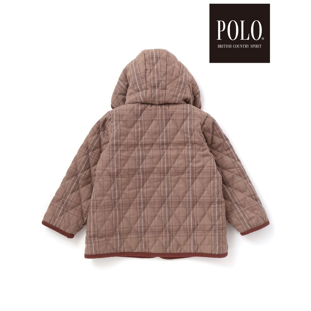【POLO BCS(ポロ・ビーシーエス)×SLAP SLIP】フード付きキルトアウター(80~130cm) ネイビー系 80cm