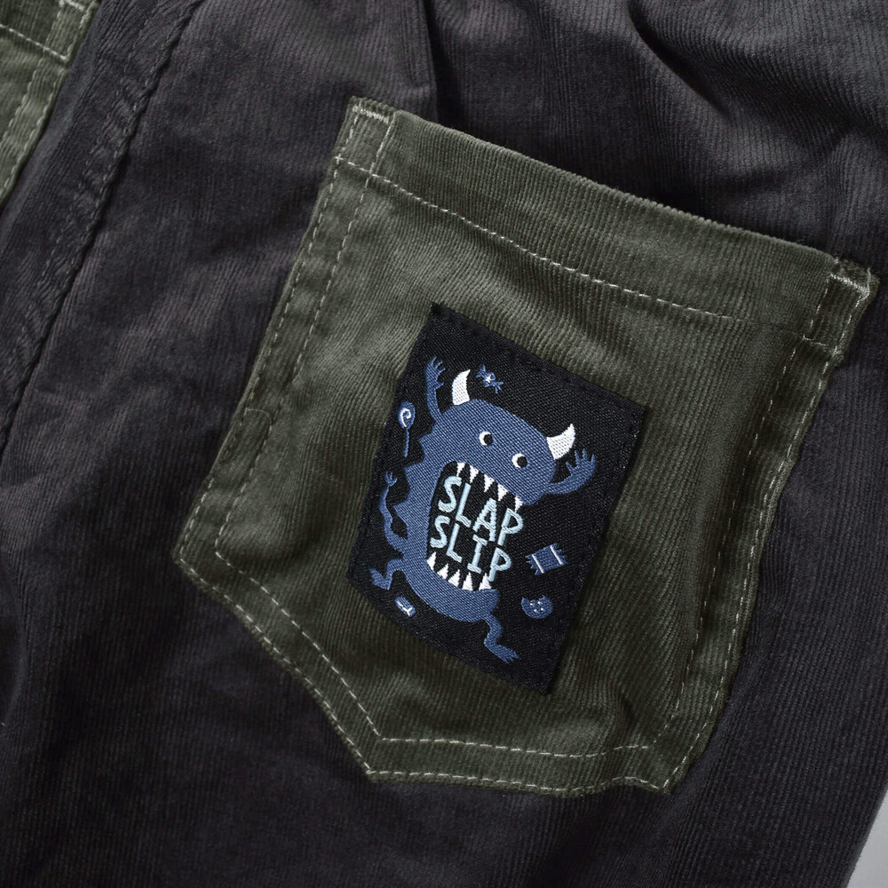 リバーシブル コールテン × 星 ボア モンスター 刺繍 パンツ (80~130cm) グレー 80cm