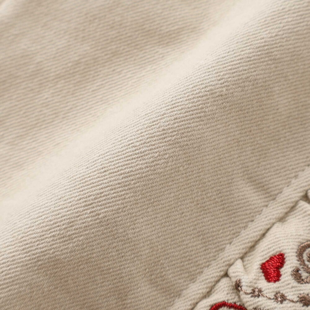 【裏微起毛】スカラップ刺しゅうフリルロングパンツ(80~130cm) ネイビー 80cm