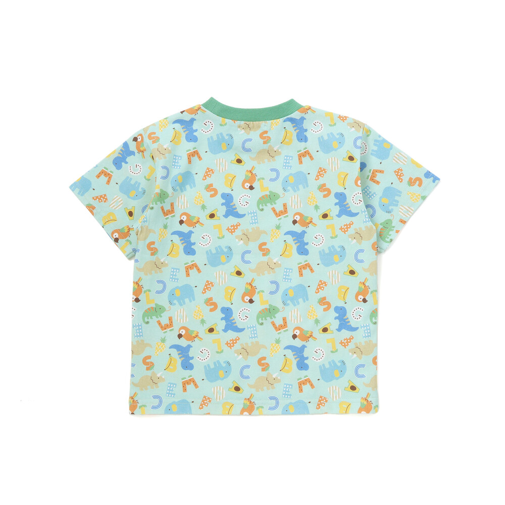 総柄プリント胸ポケット刺しゅう半袖Tシャツ(80~130cm) イエロー系 80cm