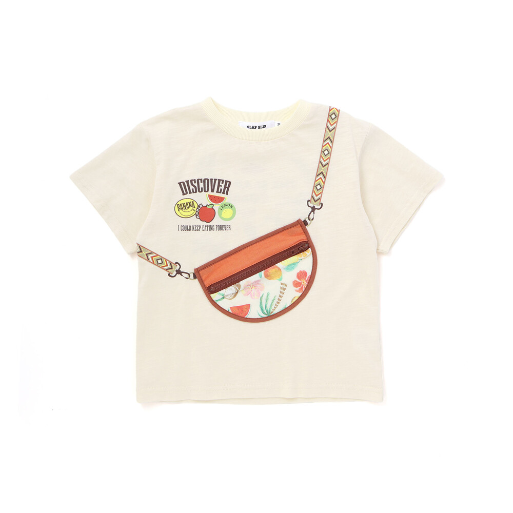 【お揃い】ポシェットトロンプイユ半袖Tシャツ(80~130cm) イエロー 80cm
