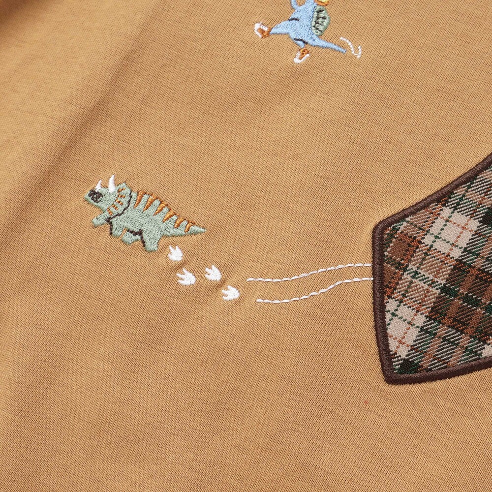 ネクタイメガネパッチ袖切り替え長袖Tシャツ(80~130cm) ネイビー 80cm