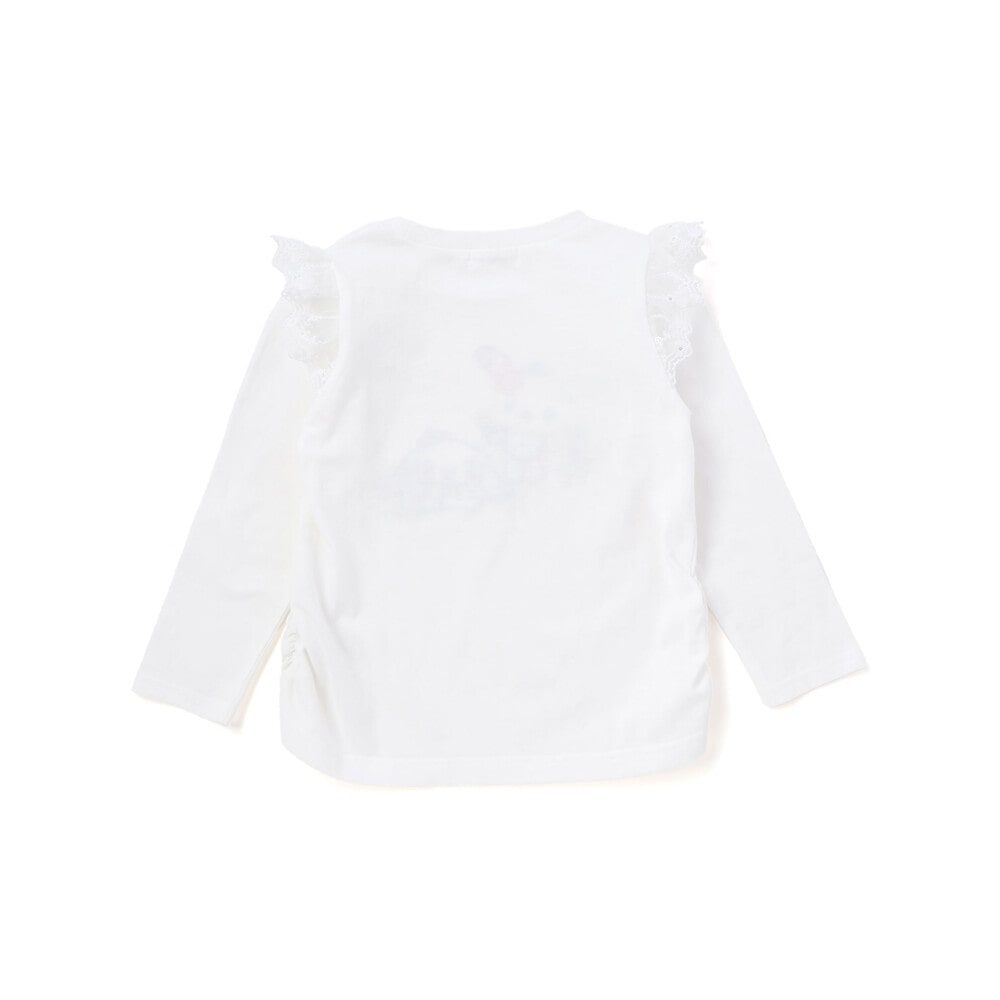 【サンリオキャラクターズxSLAPSLIP】パッチ刺しゅう肩フリル長袖Tシャツ(80~130cm) パープル 80cm