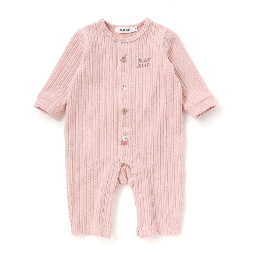 アニマルウサギイヌ恐竜モコモコおしりモチーフロンパース(60~80cm) ベージュ(イヌ) 60cm