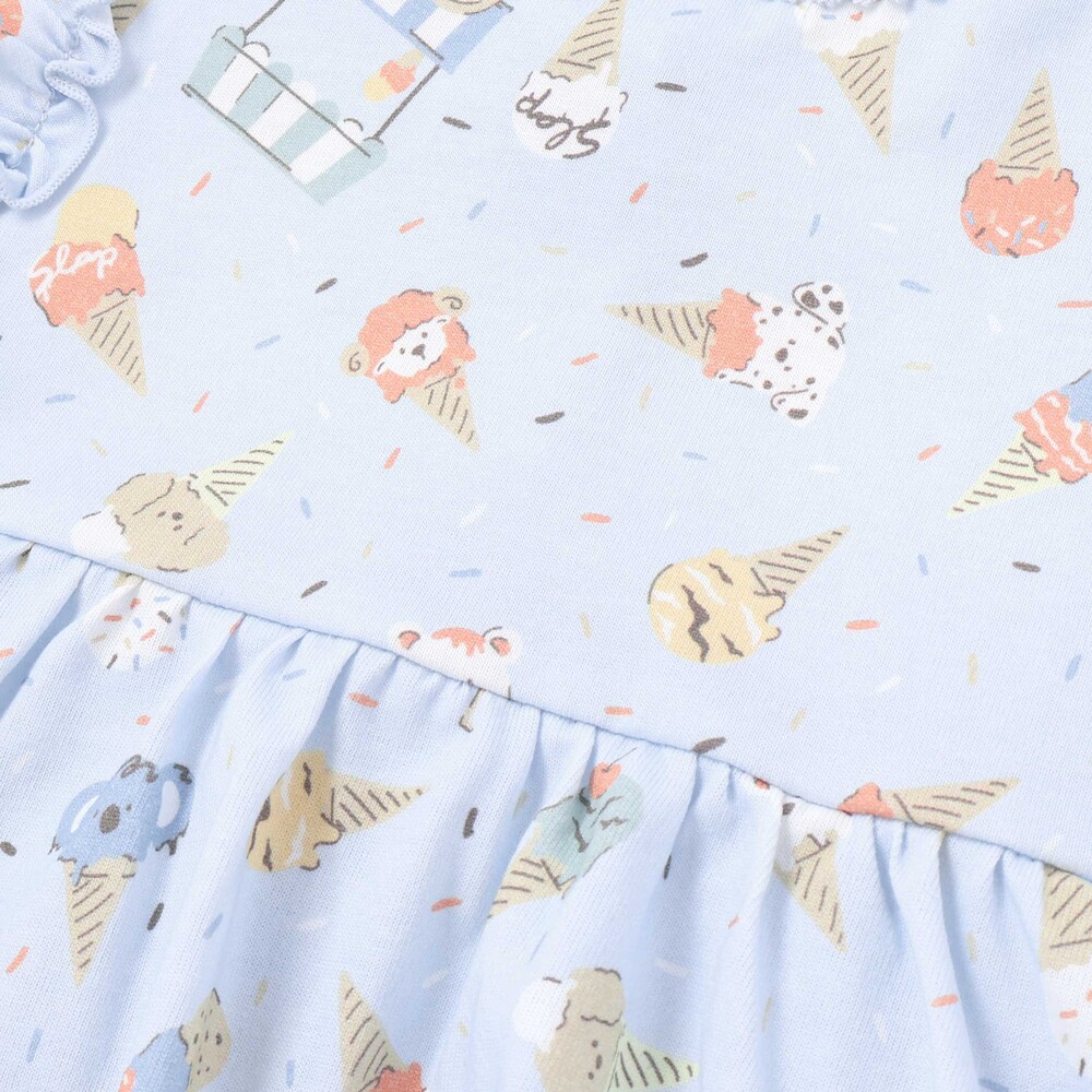 【お揃い】バルーン宝石アイス果物総柄プリントボディミニベビー(60~80cm) ピンク系 60cm