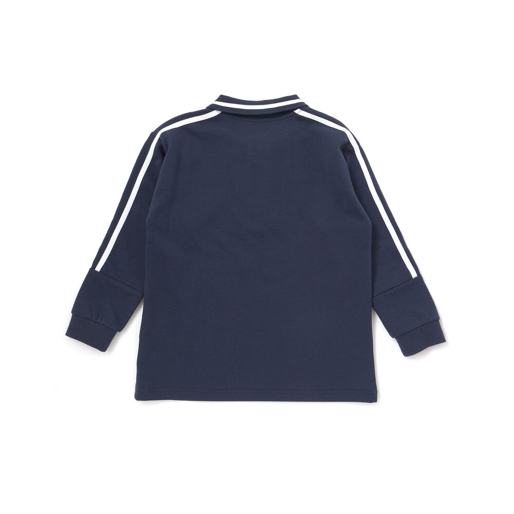 ミニ裏毛ハーフジップロゴ刺しゅうポロシャツ(110~150cm) グレー 110cm