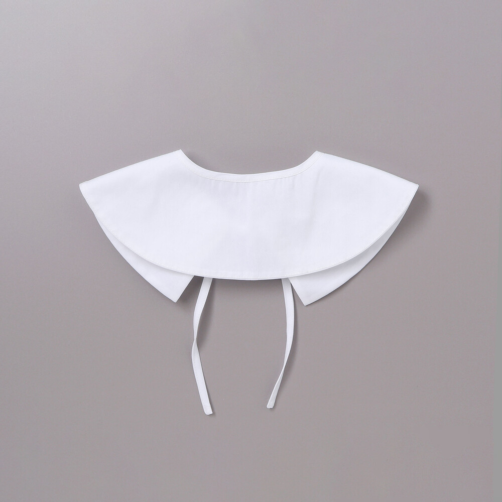 ストレッチウェザー付け襟キャンディスリーブブラウス(90~160cm) ホワイト 90cm