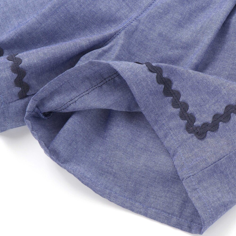 【限定商品】ダンガリーブラウス+ショートパンツセットアップ(95~150cm) レッド 95cm