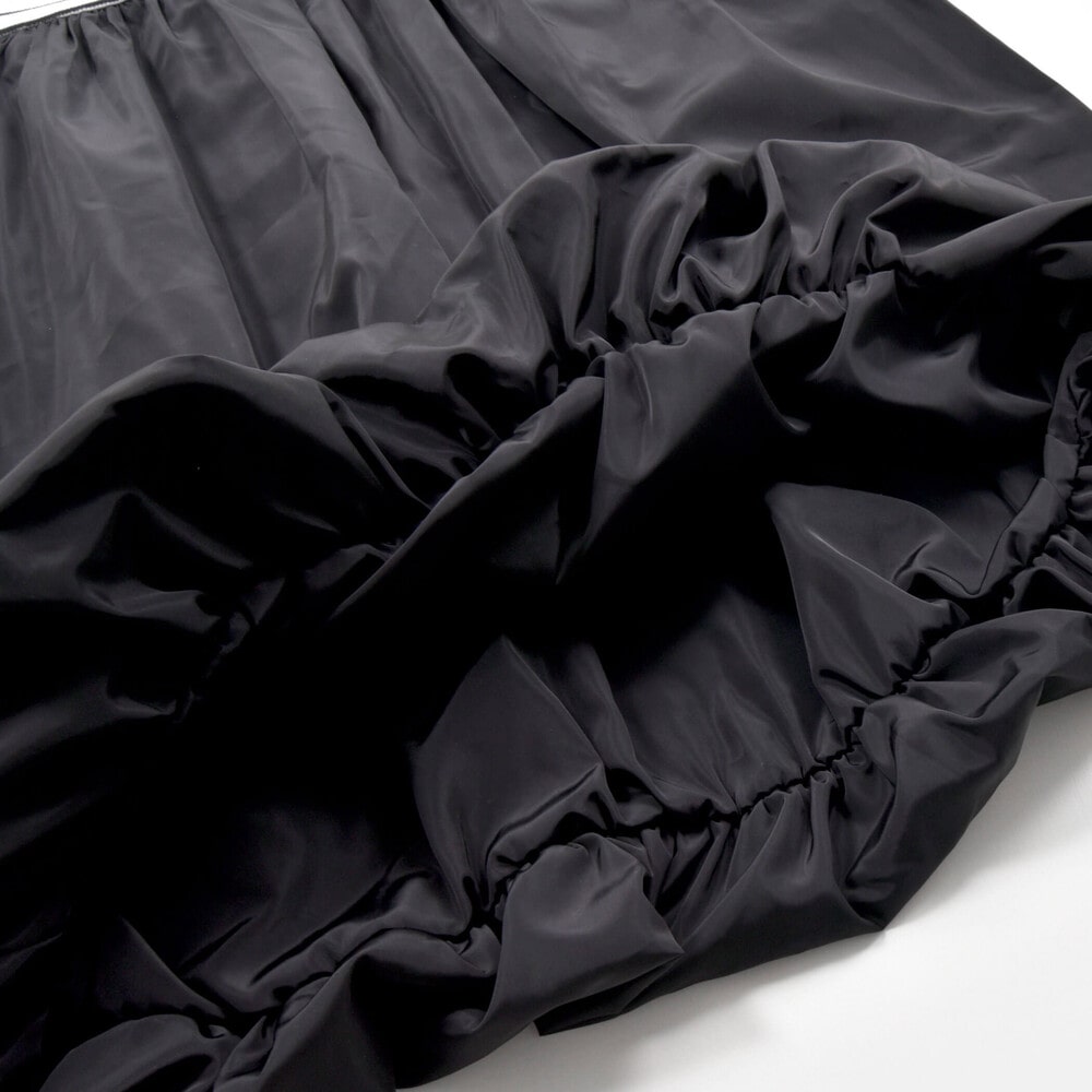 【 ニコ☆プチ 掲載 】ふんわりバルーン切り替えワンピース(130~160cm) ブラック系 130cm