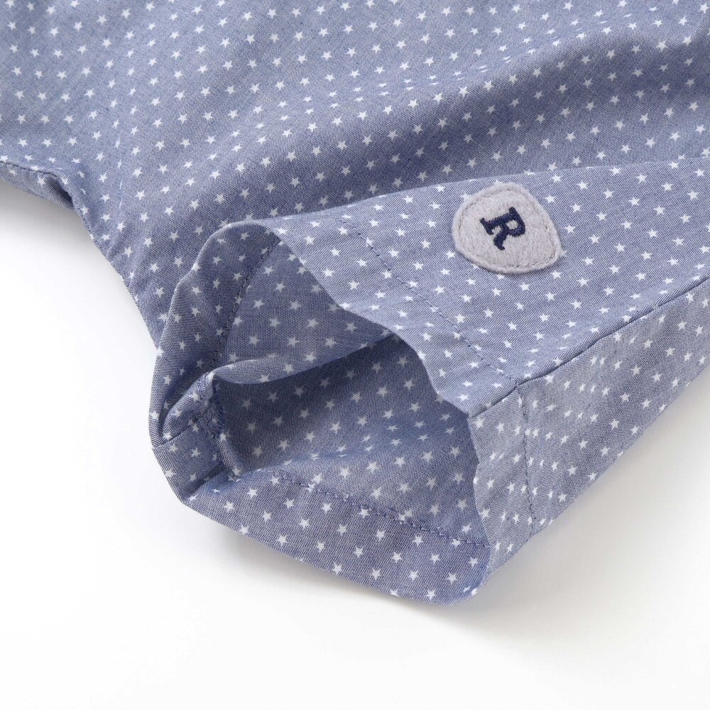 天竺半袖Tシャツ&ダンガリーパンツセット(70~90cm) ブルー系 S(70-80cm)