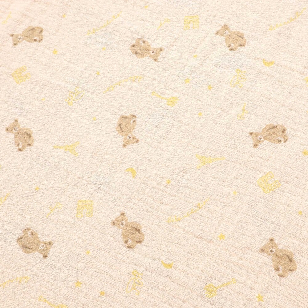 【お揃い】ガーゼアニマルプリントカバー半袖オール(70~80cm) ブルー系 ワンサイズ