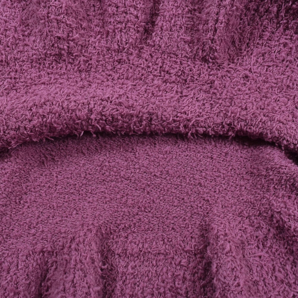 ケーブル編み ブークレ ニット ワンピース (SS~M) オフホワイト SS(75~95cm)