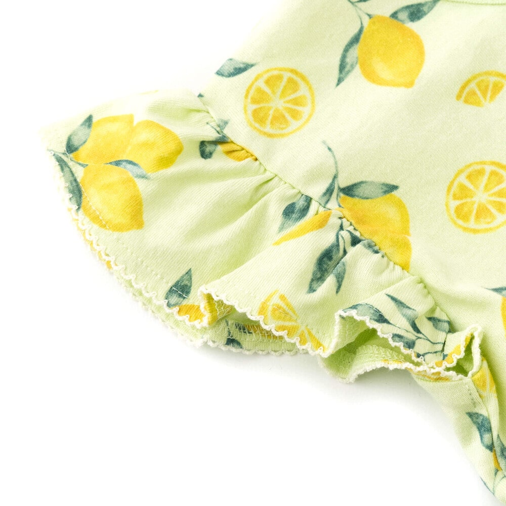 【 お揃い 】 BIG プリント レモン バナナ おそろい ワンピース (80~130cm) オフホワイト系 90cm