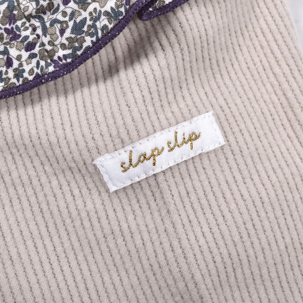 【 お揃い 】 花柄 プリント スモッキング 刺繍 ドッキング Wフェイス ワンピース (80~130cm) グリーン系 110cm