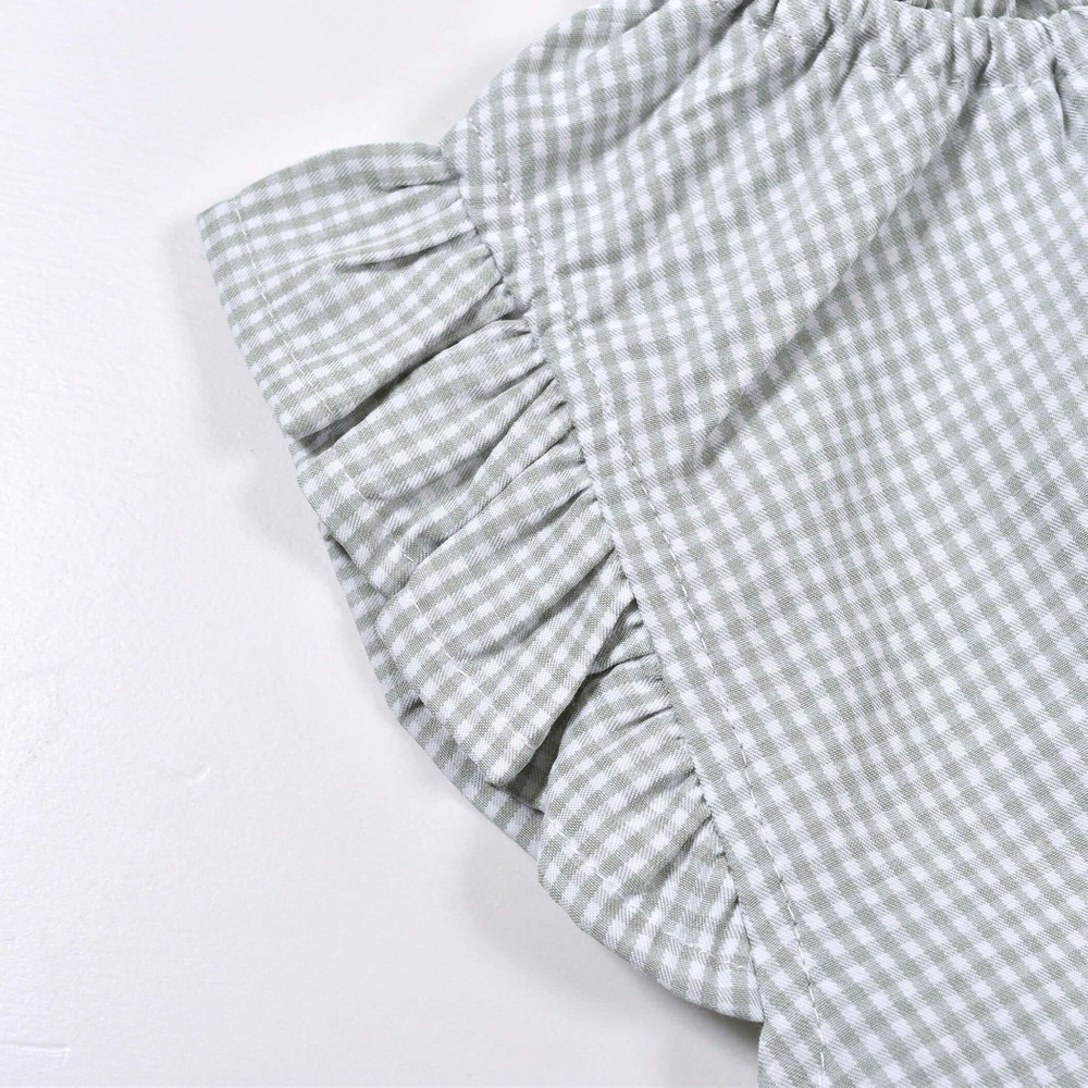 フリル スモック ジャンパースカートセット (80~130cm) ベージュ 80cm