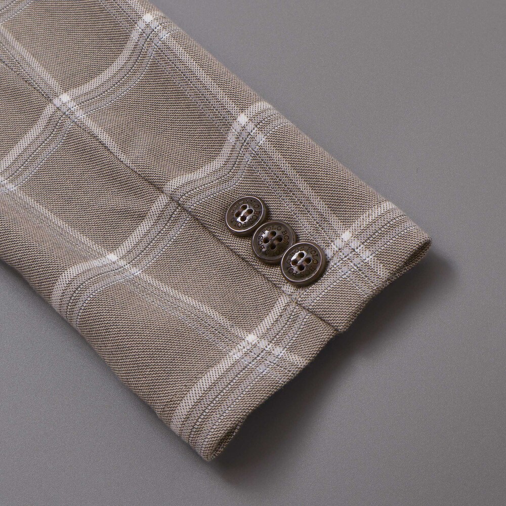 【POLO BCS(ポロ・ビーシーエス)×SLAP SLIPコラボ】無地チェックスーツ+シャツ3点セット(110~130cm) ネイビー 110cm