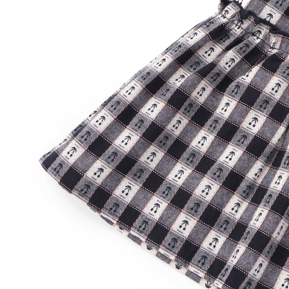 【お揃い】ビッグカラーチェックワンピース+ベストセット(90~130cm) レッド系 90cm