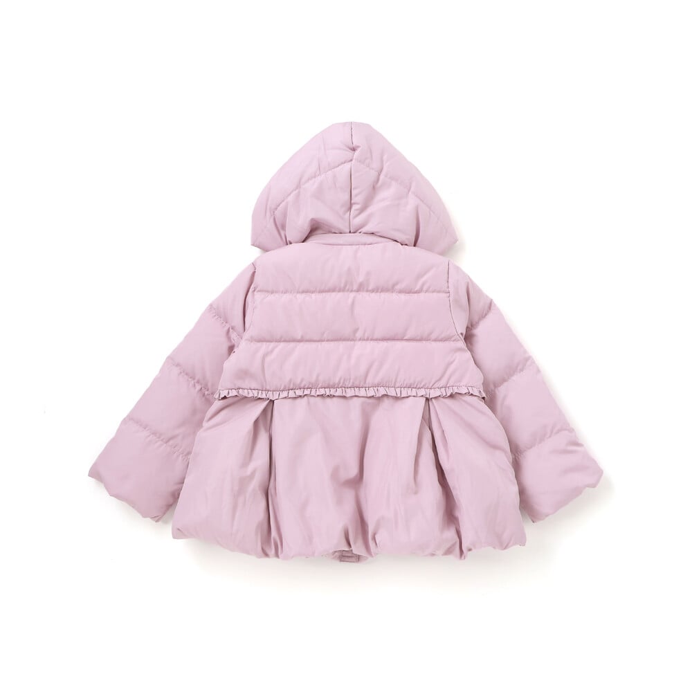 フード付き腰リボンペプラムダウンコート(90~130cm) ネイビー 90cm