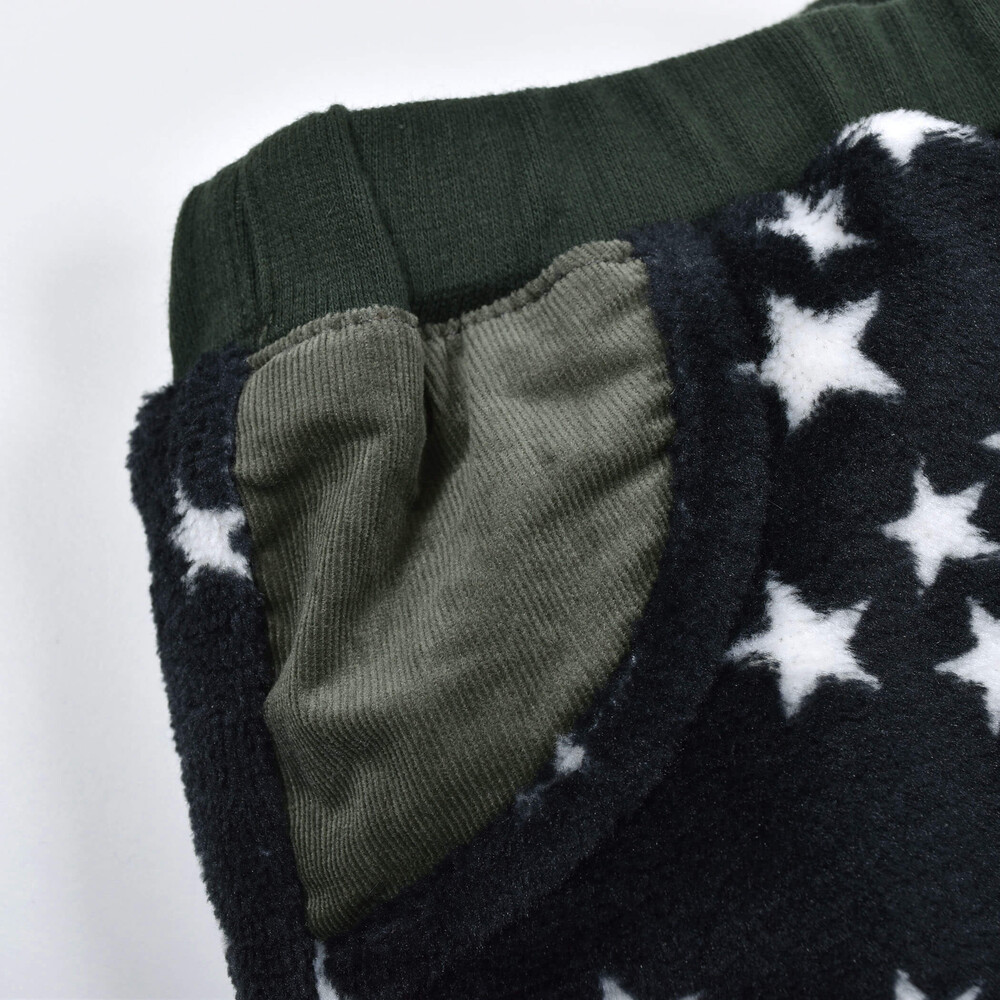 リバーシブル コールテン × 星 ボア モンスター 刺繍 パンツ (80~130cm) グレー 80cm