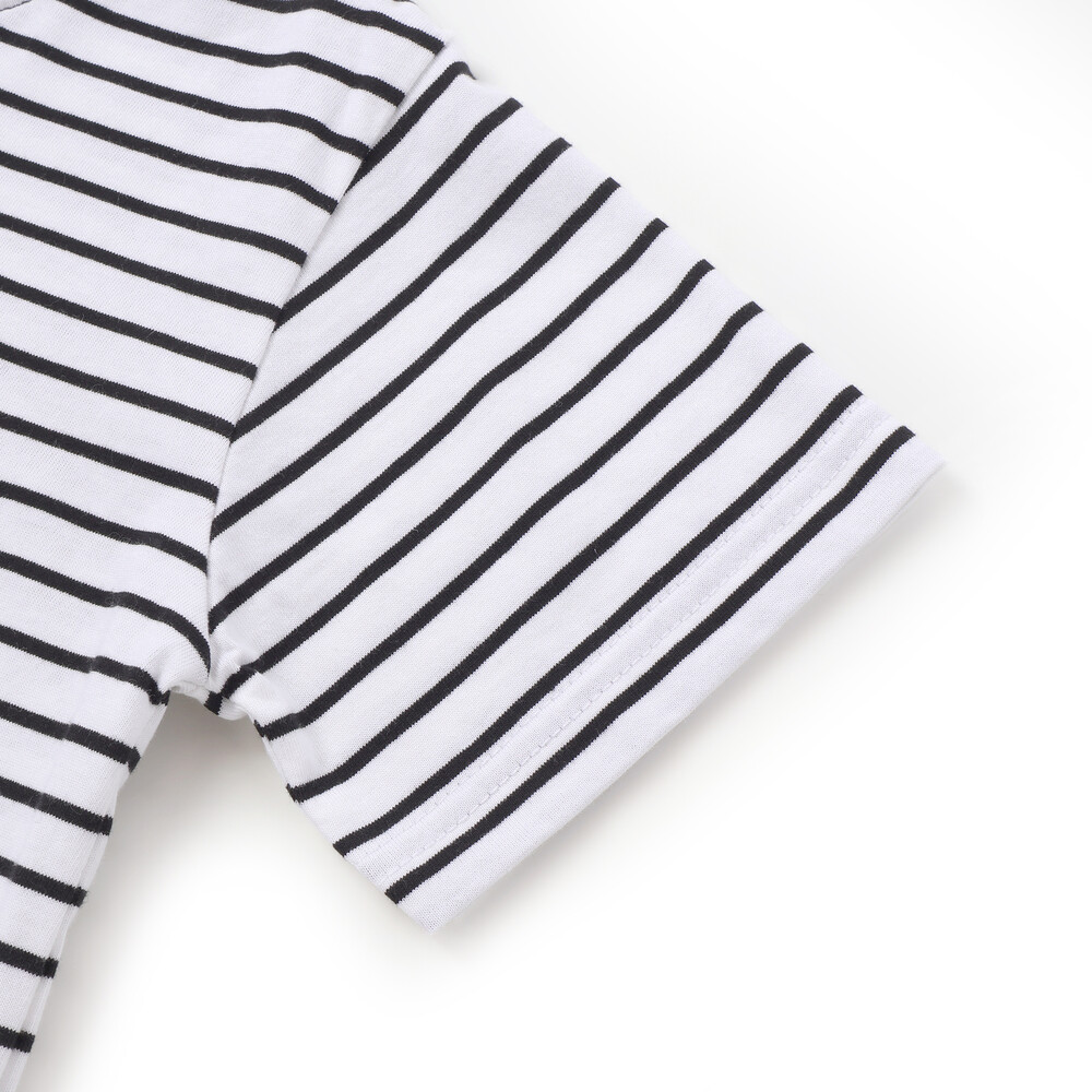【ディズニーコレクション】キャラクター刺しゅうボーダー半袖Tシャツ(80~130cm) ピンク系 80cm