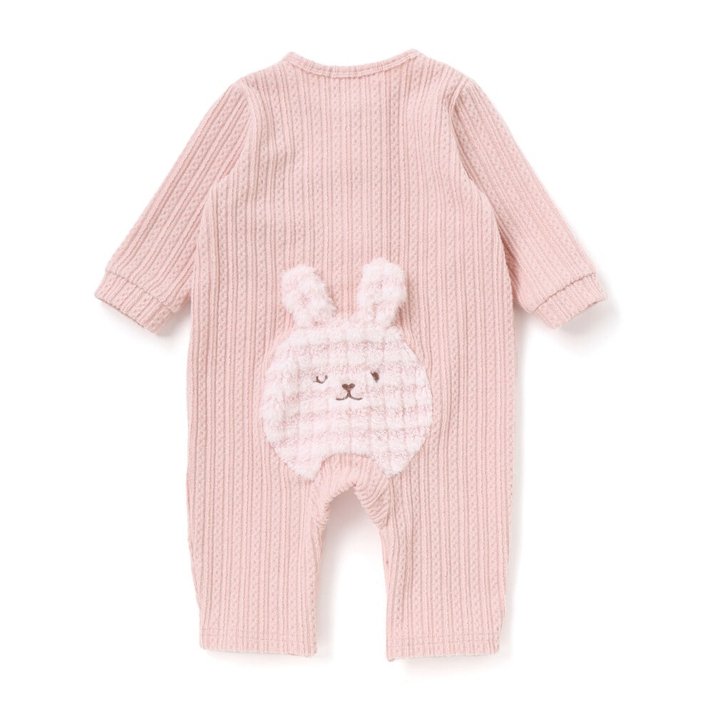 アニマルウサギイヌ恐竜モコモコおしりモチーフロンパース(60~80cm) ベージュ(イヌ) 60cm