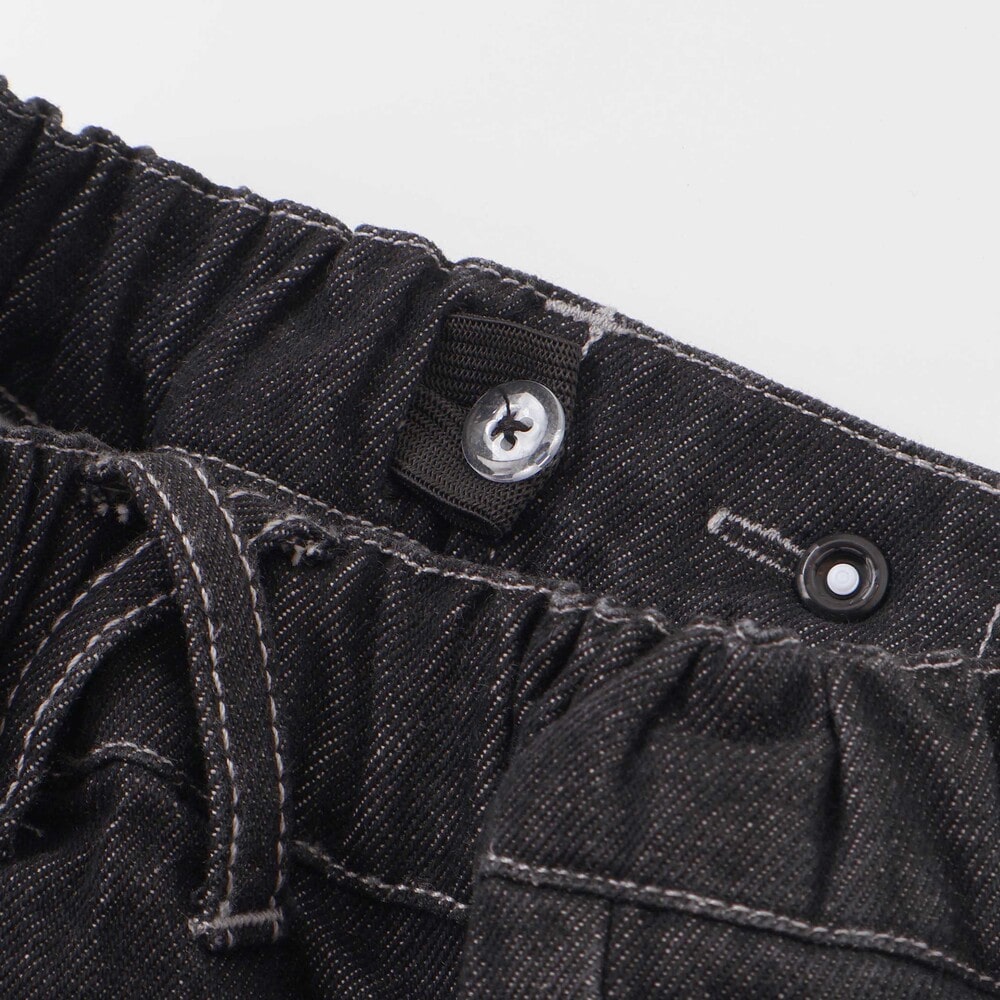 ボタンスリット開きワイドデニムパンツ(110~150cm) ネイビー 110cm