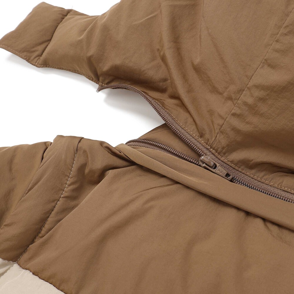 【撥水加工】配色タフタ4way中綿コート(90~150cm) ブルー 90cm