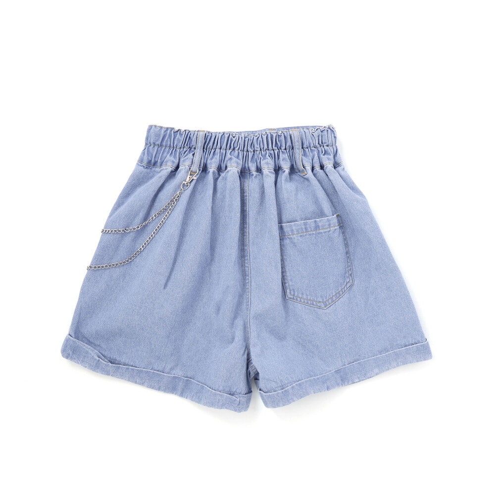 バンダナ付きデニムショートパンツ(130~160cm) ネイビー 130cm